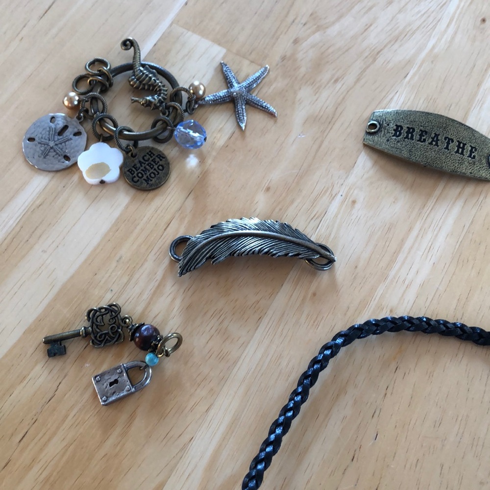Lenny & Eva - 2 Wrap Leather Bracelets and charms